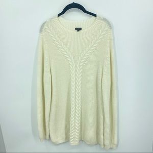 Talbots Sweater Tunic Sweater White Size XL Petite